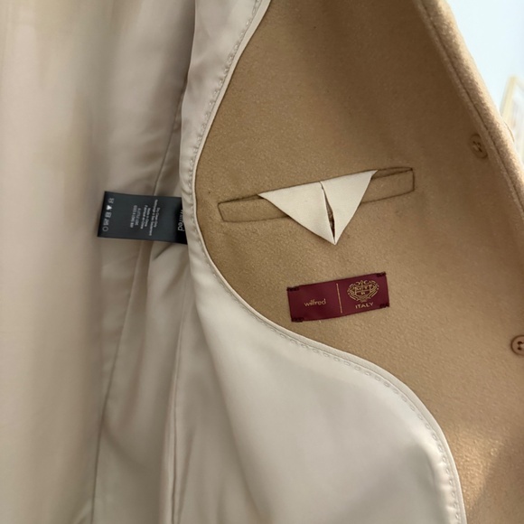 WILFRED Wool Cashmere Camel Cocoon Midi Coat - Picture 7 of 7